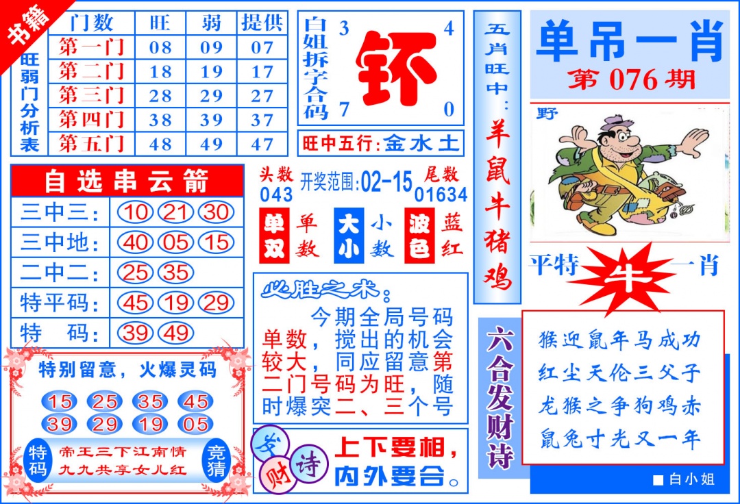 076期澳门单吊一肖[图]